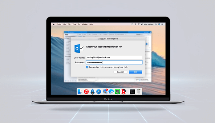 setting outlook 2016 for mac to ask for password